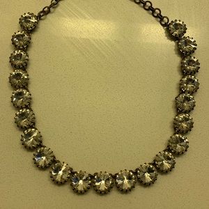 J. Crew brass crystal necklace